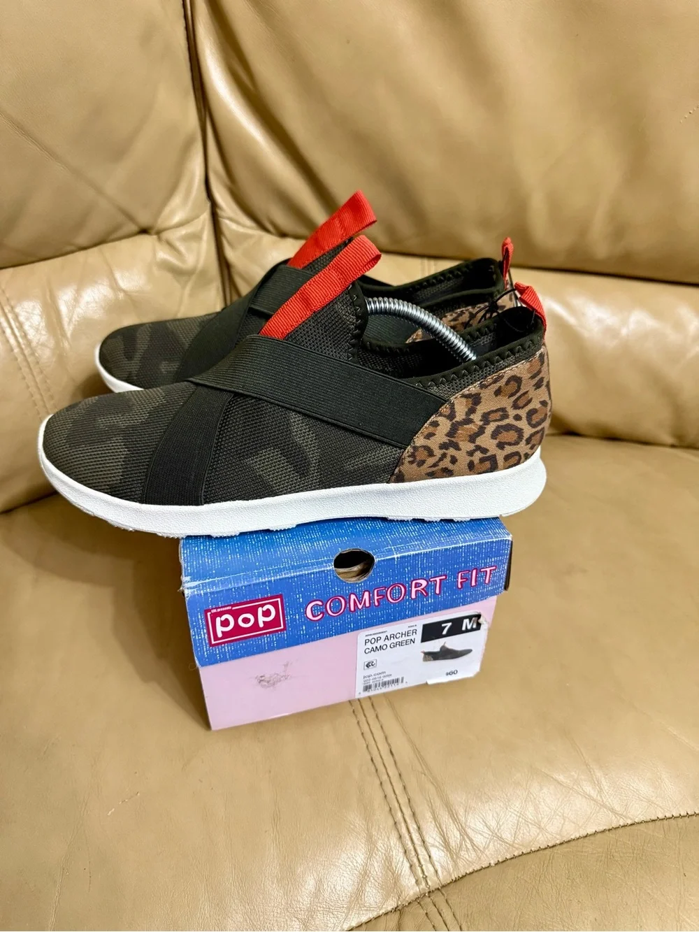 POP Archer Camo Green Slip-On Sneakers Women’s 7M NIB